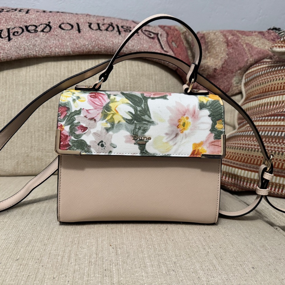 Floral Beige Crossbody Bag